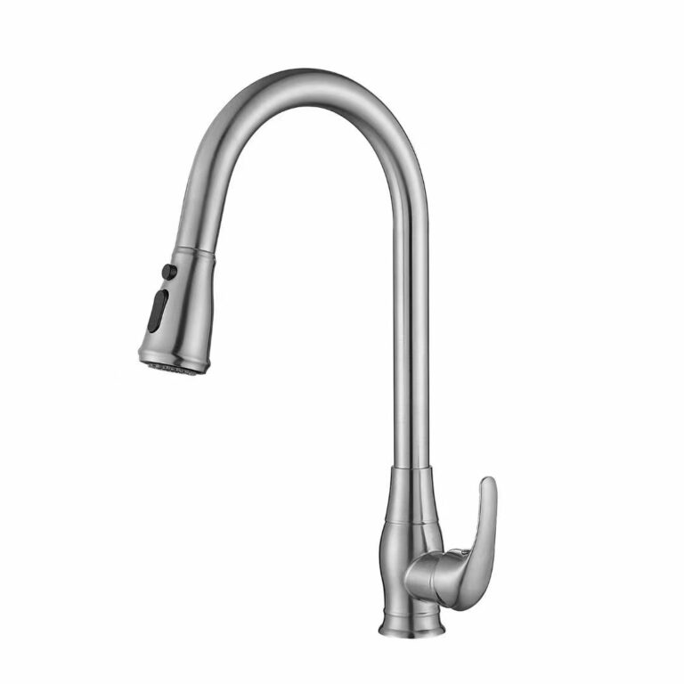 Stainless Steel Pull-Down Faucet with Curved Handle